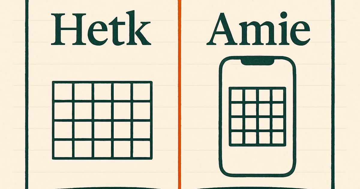 Hetk vs Amie comparison